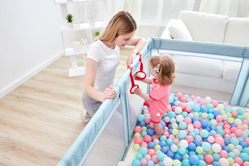 PandaEar 8 PCS Baby Pull Up Rings, Toddler Walking Exercise Stand Up for Playpen & Crib, Infant Cot Hanging Rings for Kids - Image 3